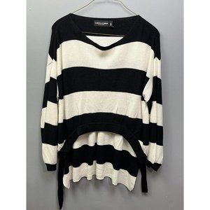 Gabrielle Union Sweater Womens XL New York & Company Pullover Black White stripe